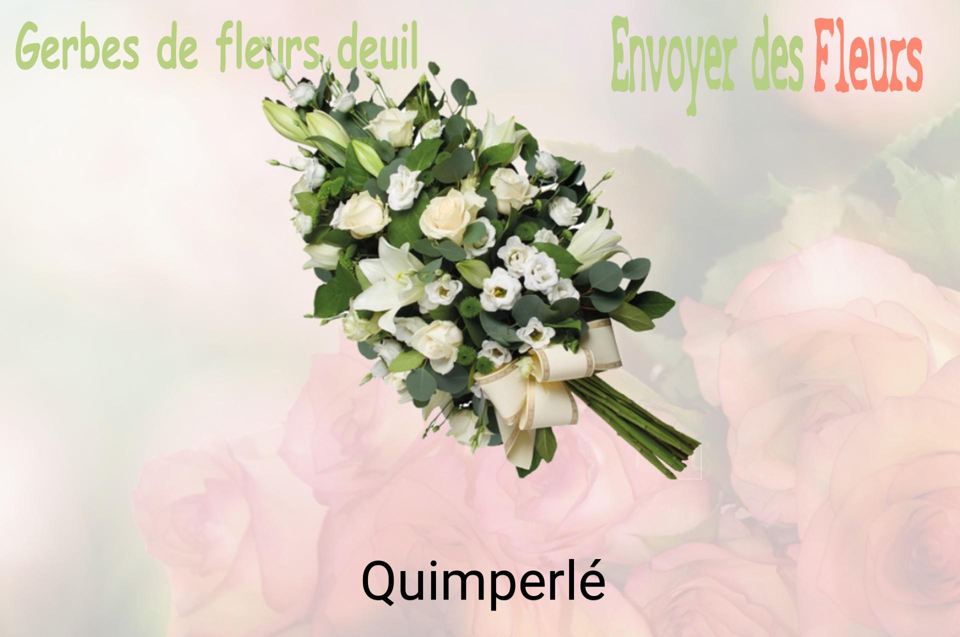 Gerbe de fleurs de deuil livrée à Quimperlé